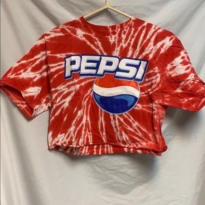 Red tie dye Pepsi crop top